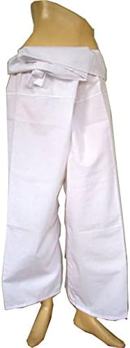 Very Soft Rayon Yoga Pants Thai Fisherman Trousers Lululemon Trousers Free Size : Pure White Color