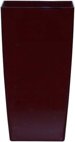 Borna European Tall Square Planter, 16" length x 16" width x 30" height, Burgundy Finish