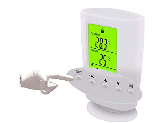 Digital Programable Termostato Inalámbrico Digital Enchufe Control,Programable y Toma de Corriente de Control de Temperatura(EU Blanco)