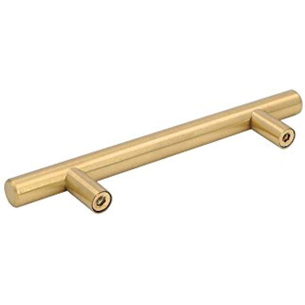 Brushed Brass Pulls Kitchen Hardware 5 Pack 4in Hole Centers