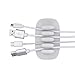 Weighted Cable Clips Management 2 PCS Cord Holder Organizer for Desk (Grey-White)