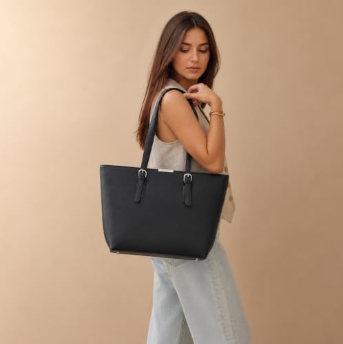 David Jones - Women's Large Handbag - Tote Bag Shopper PU Leather - Shoulder Bag Work Shopping Large Capacity Leather - Long Handle Shopping Bag - School Student Fashion - Camel Brown