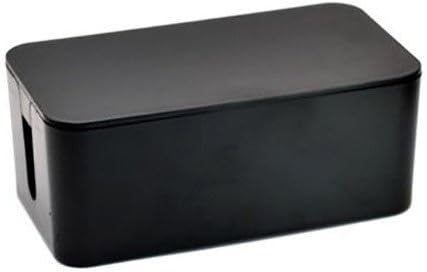 Hever Cable Management Box Organizer - Storage for Desk, TV, Computer, &amp; USB Hub - System to Cover and Hide, Power Strips, Surge Protector, &amp; Cords +2 Wire Ties