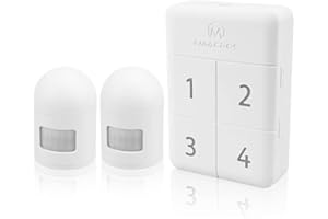 eMACROS Upgraded Wireless Driveway Alarm, Motion Sensor Alarm 500 FT Range Extra Loud Chimes Weatherproof Home Security Alarm System Protect Indoor/Outdoor Property-1 Receiver and 2 Sensors