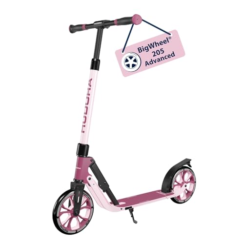 HUDORA BigWheel® 205 Advanced Scooter - Komfortabler Aluminium-Roller für bis zu 100kg - Höhenverstellbarer & zusammenklappbarer Tretroller - Kick-Sco
