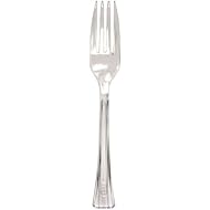 Lillian Tablesettings 48 Count Premium Plastic Fork, Clear