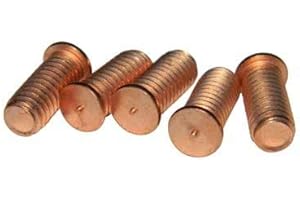 NEWPORT FASTENERS 1/4"-20 x 1/2" CD Welding Studs, Flanged Capacitor Discharge Stud Welder Screws, Steel Copper Plated, Pack of 100