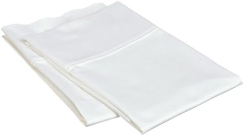 Bonne Nuit 300 Thread Count Bedding Solid Set of 2 Pillow Cases 100% Cotton Sateen Wrinkle Resistant-Size Queen PC Solid White