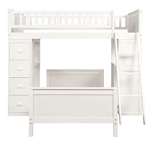 image for WeYoung Twin-Over-Twin Bunk Bed for Kids, Loft System & Twin Bed Set w