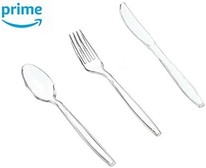 3 Packs of 36 Piece Clear Plastic Heavy Duty Cutlery Disposable Sets …