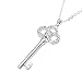 Spinningdaisy Silver Plated Trefoil Key Necklace