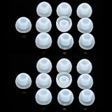 BLUECELL Silicone Replacement Ear Bud Tips for Audio-Technica, Skullcandy, Monster, Sony, Ultimate, Ears Sharp, Sennheiser, Plantronics, TDK, Phillips, Panasonic, Denon, Griffin and JVC, Medium, 10 Pairs, Clear