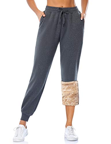 MOVE BEYOND Women's Fleece Lined Joggers Thermal Sweatpants with