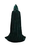 TULIPTREND Full Length Hooded Cloak Christmas Halloween Cosplay Costume CapeUS M (tag size L (L=150cm Hunter Green