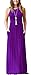 GRECERELLE Women's Round Neck Sleeveless A-line Casual Maxi Dresses with Pockets Purple