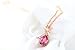 FAPPAC Flower Pendant Necklace Enriched with Swarovski Crystals, 18k Rose Gold Plated - Pink