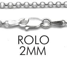 2MM ROLO .925 STERLING SILVER FINE ITALIAN OVAL DROP CHAIN 040 (Nickel-Free) (.925 STERLING SILVER, 22 Inches)