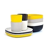 EKOBO Bamboo 12-piece Breakfast Set, Gift Box, BIOBU Eco-material, Indoor/Outdoor dining, Assorted Colors