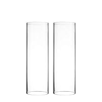 CYS EXCEL Various Size Glass Hurricane Candle Holders, Tabletop Protection Decoration, Chimney Tube, Glass Cylinder Open Both Ends, Open Ended Hurricane, Candle Shade, Pack of 6 (3" Wide x 10" Tall)