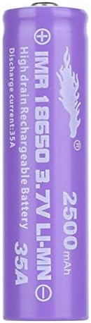 18650 LI-MN 2500mAh 3.7V High Drain Rechargeable Battery Button Top for LED Torch Flashlight Shell Torch Battery Purple - Purple