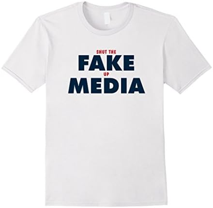 Men's HeavyAxiom: Shut The Fake Up Media Trump T-Shirt 2XL White