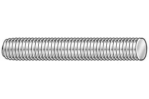 MOLLIFII Fully Threaded Rod, 7/16"-20, 12 in, Steel, Grade 2, Zinc Plated Finish