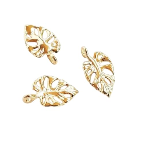 TAREMRJXISA New 2026 18 * 9Mm 18 * 10.5Mm 14K Gold Color Brass Leaf Leaves Charrms Pendants High DIY Jewelry Findings Accessories Fashion Creative Gift