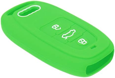 NICOLIE 3 Buttons Silicone Remote Key Case Cover For Audi A3 A4 A5 A6 S4 S5 Q5 - Light Green