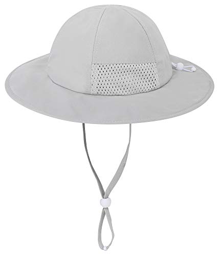 Simplicity Infant Beach Hat Breathable Sun Hats for Infants Swim Hat for Toddler Boy Pool Hat, Grey / 0-12 Months