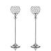 VINCIGANT Holiday Decoration Silver Crystal Candle Holders Set for Anniversary Wedding Halloween, Fit Best with Flameless LED Tea Light Candles