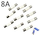 Bluecell pack of 10 pcs T8a 8A 250V Ceramic Fuses 5 x 20 mm (8amp)