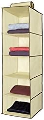 Emmner Hanging Clothes Storage Box (5 Shelving Units) Durable Accessory Shelves - Eco- Friendly Closet Cubby, Sweater &amp; Handbag Organizer - Keep Your Wardrobe Clean &amp; Mount
