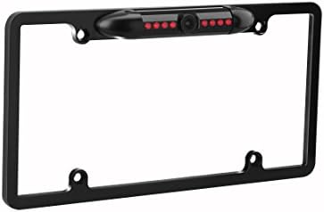 Backup Camera License Plate VEIPAO 8 IR Rear View Camera Waterproof Rear View Backup Camera License Plate Frame Mount with 170 Degree Wide High-Definition Viewing Angle and LED Night Vision IP67