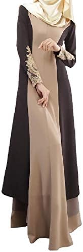 Sweatwater Womens Long Sleeve Muslim Saudi Arabia Gown Abaya Maxi Dress