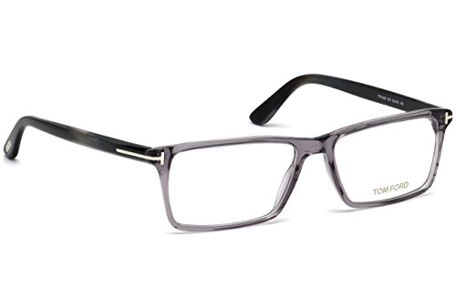 TOM FORD Men's TF 5408 020 Clear Gray Clear Rectangular Eyeglasses 56mm
