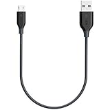 Anker PowerLine Micro USB (1ft) - Durable Charging Cable, with Kevlar Fiber and 10000+ Bend Lifespan for Samsung, Nexus, LG, Motorola, Android Smartphones and More (Gray)