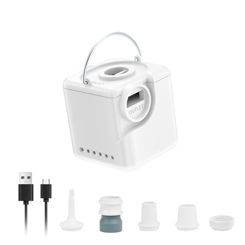 Portable Electric Inflator, 3 in 1 Electric Pump for Inflatable Mattress, 4.5 kPa, Mini Rechargeable Pump, Inflates and Deflates Air Mattresses