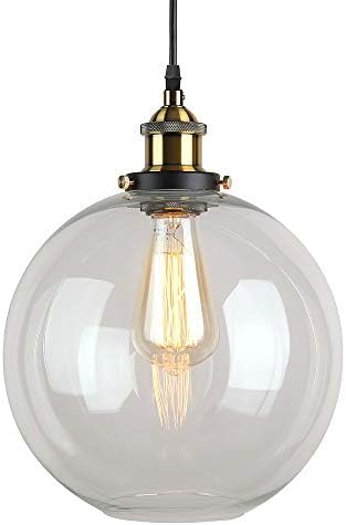 Zekoo ペンダントライト 引掛シーリング 天井照明 吊り下げライト ランプシェード 間接照明器具 ダイニング キッチン リビング 食卓寝室 洋室 北欧 ガラス E26 Led おしゃれ シンプル コード長さ調節可能 丸形