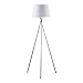 Catalina 19014-001 Modern Metal Tripod Floor Lamp with White Linen Shade for Living Room, Bedroom, Dorm, Office, 59
