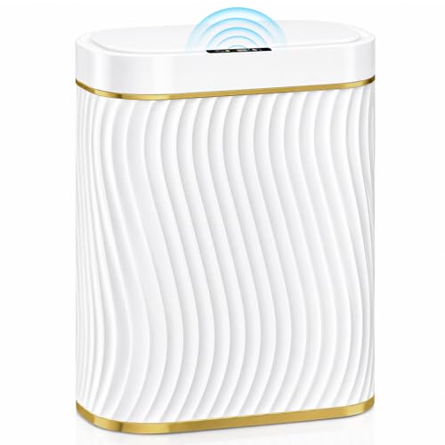 Kleiner Badezimmer-Mülleimer mit automatischem berührungslosem Deckel, 2,6 Gallonen, schmal, wasserdicht, Mülleimer für Schlafzimmer, Büro, Wohnzimmer