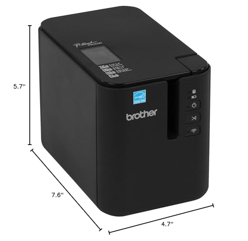 Brother P-Touch PT-P950NW Industrial Network Laminate Label Printer, Up to 36 mm Labels, Standard USB 2.0 and Serial, Ethernet, Built-in Wi-Fi®, Optional Bluetooth®,Black