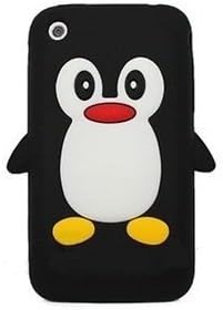 HJX Black iphone 3G 3D Penguin Silicone Soft Skin Case Cover for Apple Iphone 3g 3gs + Gift 1pcs Insect Mosquito Repellent Wrist Bands bracelet
