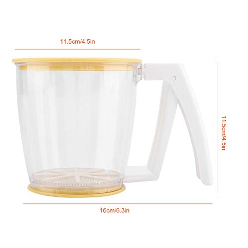 Flour Sifter,Plastic Flour Strainer Powder Mesh Sieve Baking Supplies
