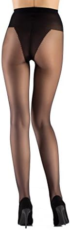 Italiana Women 20 Denier Underwear Design Tights Pantyhose (2 - M, Black)