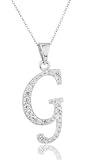 925 Sterling Silver 'Letters of the Alphabet' Pendant with Cz Stones and an 18 Inch Link Necklace