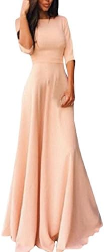 GONKOMA Women Half Sleeve Elegant Floor Length Evening Party Dress Gown Maxi Dress