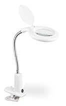 OttLite J1200C LED Clip Lamp with Magnifier, White Finish