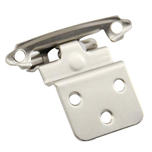Hardware 3/8 Inch Face Mount Self Closing Satin Nickel Inset Kitchen Door Cabinet Hinges, 50 Pack(25 Pairs) - Thumbnail 2