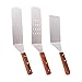 Stainless Steel Spatula Set - Nosiva Cooking Utensils Kit, Smooth Cooking Spatula, Metal Perforated Spatulas, Turner and Scraper with Wooden Handles for Teppanyaki Outdoor Grills Griddle