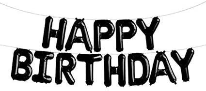 Ecocare Happy Birthday Balloon | Foil Balloon Set I 13 Letters (Black) | Ideal for Party Decoration